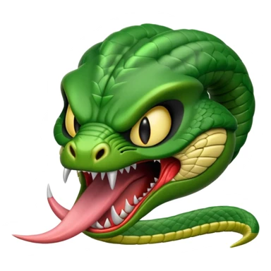 angry cobra with fangs, front face  sticker
