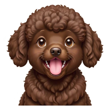 Cinematic Cute Yawning Chocolate Poodle Portrait Emoji, Head tilted slightly with a dramatic, wide-open yawn, displaying a soft, curly chocolate Fur with a refined texture, floppy ears slightly drooping, round brown eyes barely open in drowsy contentment, Simplified yet irresistibly adorable features, highly detailed, glowing with a soft, cozy glow, high shine, relaxed yet expressive, stylized with a touch of whimsy, bright and endearing, soft glowing outline, capturing the essence of a sleepy yet affectionate companion, so drowsy it feels like it could stretch right out of the screen and curl up for a nap! sticker