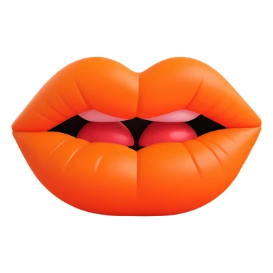 a kiss smack, orange color, lips puckered, playful and expressive, visually appealing sticker