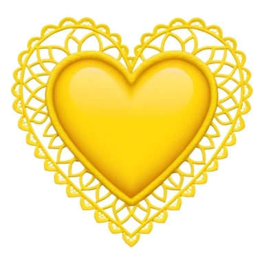 yellow lace with yellow heart sticker