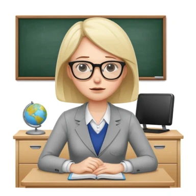 exhausted teacher in a bustling classroom sticker
