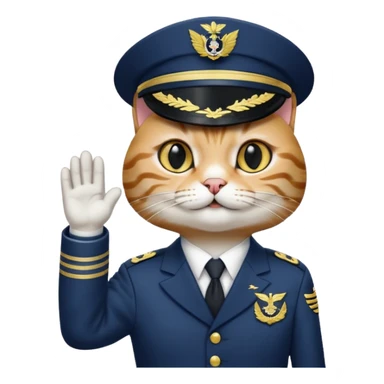 Cat saluting an amiral sticker