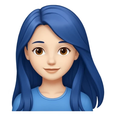 girl with long blue and brown hair sticker