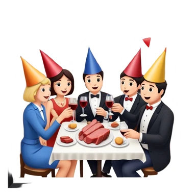 artist wine Party at a french SPAM meat cafe LANDSCAPE  sticker