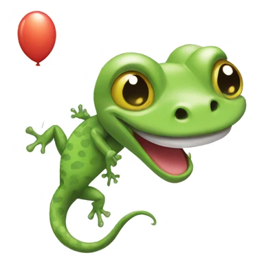Gecko with baloon sticker