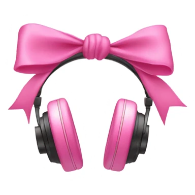 headphones with bows pink sticker