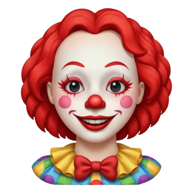 female clown sleeping eyes closed sticker