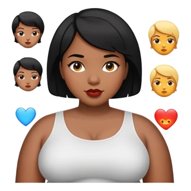 25-year-old black woman with short black hair who is plus size  sticker