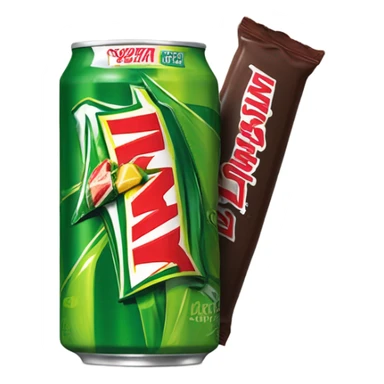 Mountain Dew and the chocolate bar  sticker