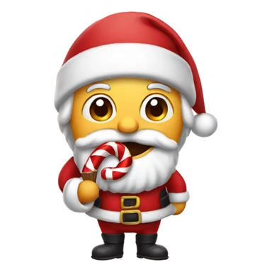 Santa eating a candy cane  sticker
