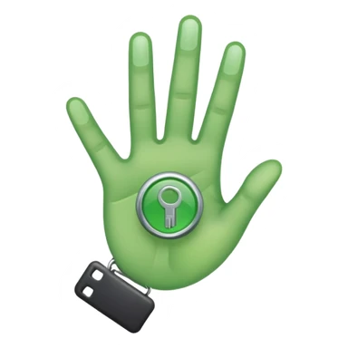 minimalistic green hand icon semi-transparent, key icon sticker