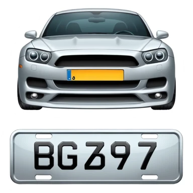 Make a car number plate say this BGZ9007 and make the car there to sticker
