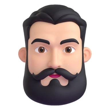 man with dark beard and extremely thick prominent eyebrows sticker