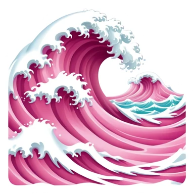 Pink Sea waves sticker