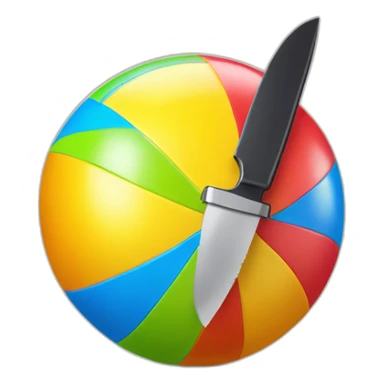 beach ball with a knife in it sticker