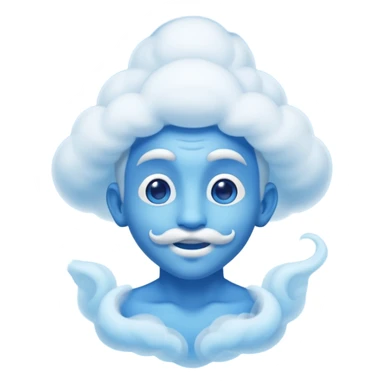 blue genie emerging smoke. sticker