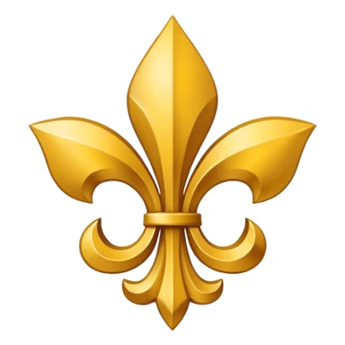 Minimal emoji-style Louisiana Creole flag with a deep blue background, a single gold five-pointed star in the upper left, and three gold fleur-de-lis below it. Flat vector design, clean lines, high contrast, no text, clear at small size. sticker
