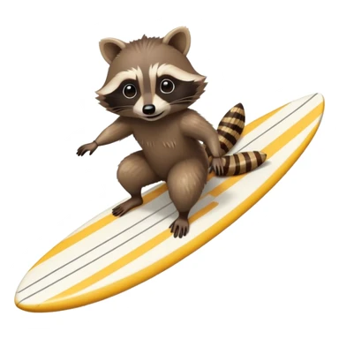 a raccoon riding a surfboard sticker