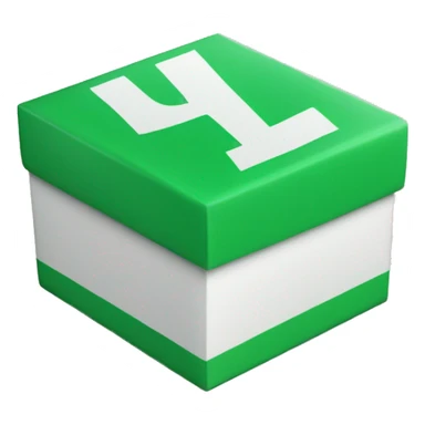 A white letter W in a green box sticker