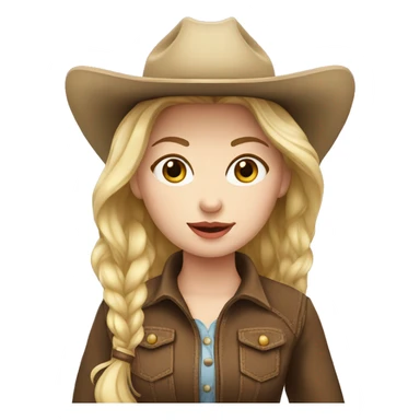 Cowgirl, pale skin sticker