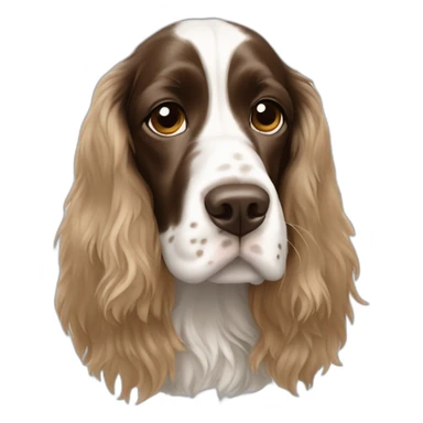 Springer spaniel with woman long light hair sticker