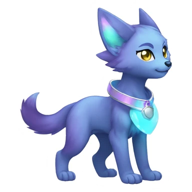 Shiny Anthro Sona Fakemon Nebula with a collar Full Body sticker