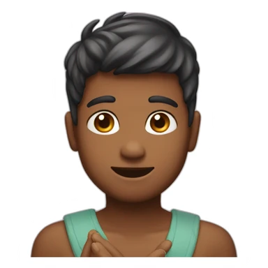Namaste emoji boy sticker