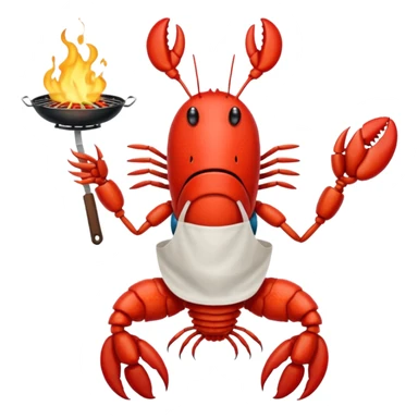 Crayfish cooking a bbq sticker