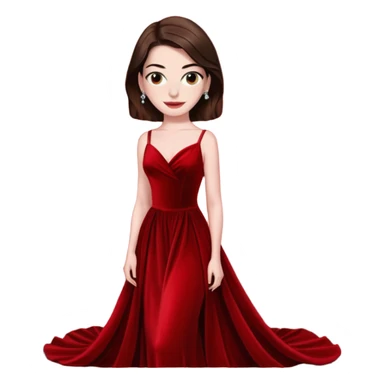 Anne Hathaway in red dress, red carpet sticker
