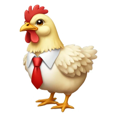 cute chicken wearing a red tie full body sticker