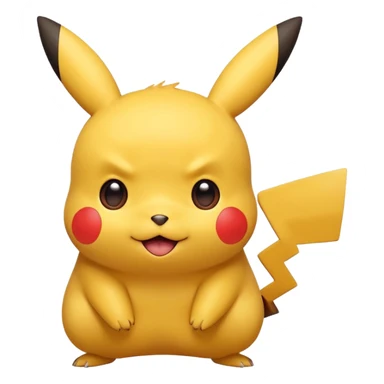 Pikachu inspired by Pokemon, cute and expressive, yellow with red cheeks, simple and bold design, surprised expression sticker
