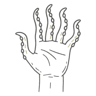 hand with tentacles instead of fingers sticker