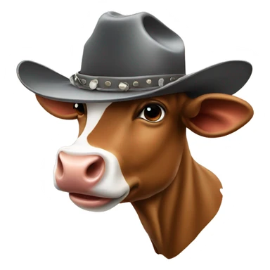 Cow with cowgirl hat sticker