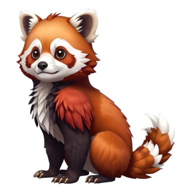 Red-Panda-Gryphon-Griffin-Griff-Avian-hybrid, full body, cute, realism, hyper-realistic  sticker