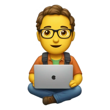 nerd-coding-on-a-laptop sticker