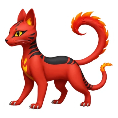 Salandit-Litten-Bastet-Fakémon-hybrid-creature (full body)  sticker