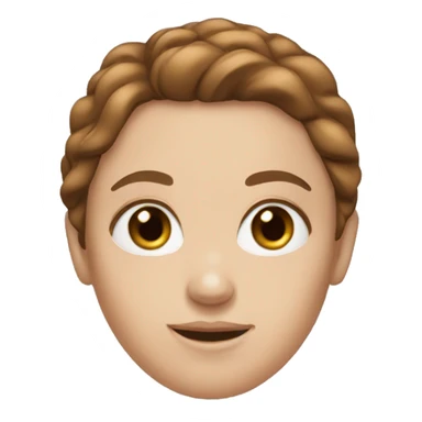 White girl with a big forehead and brown hair sticker