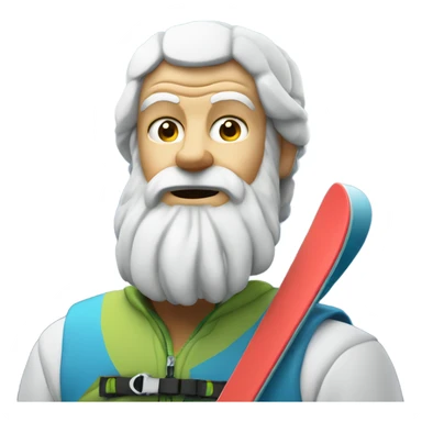 Socrates on mountain skis sticker