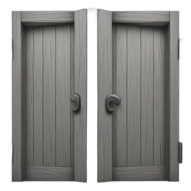 One gray wood open door perspective sticker