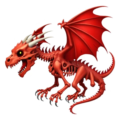  skeletal skeleton bone dragon with some blood dripping sticker