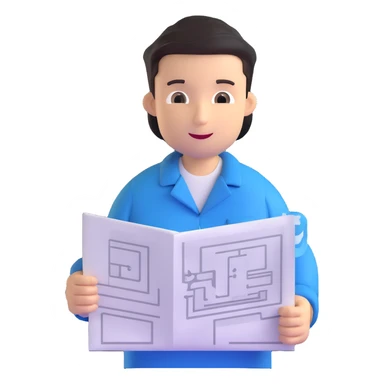 person holding a blueprint sticker