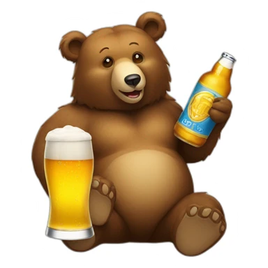 bear with a beer sticker