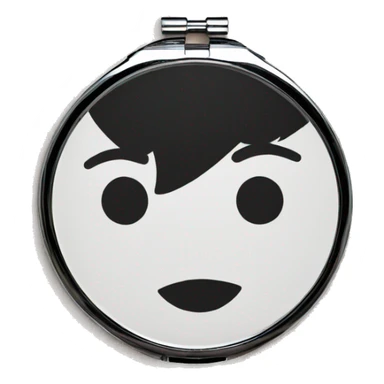 A round, elegant opened compact mirror sticker