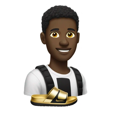 Black dude with gold grill in Nike slides sticker