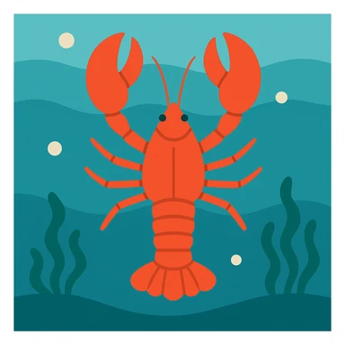 Flat design style lobster in the water sticker