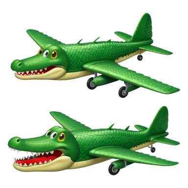 Make an emoji of a bomber plane crocodile. sticker