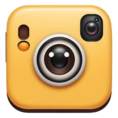 Create a [Instagram] in a minimalist, playful hand-drawn doodle style, using thick, uneven black outlines and keeping the object white with two small black dot eyes. Center the anthropomorphic object within a solid-colored circular background, maintaining the simple, cartoonish feel. sticker