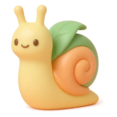 pastel snail with a leaf backpack, kawaii soft nature tone, vinyl figure style sticker