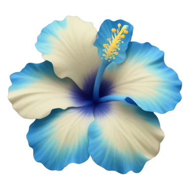 blue hibiscus flower with shades of blue  sticker