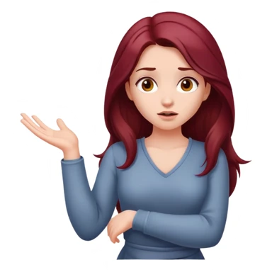 Beautiful long burgundy haired girl, shrugging shoulders sticker